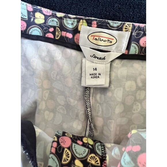 Talbots Pants Womens Sz 14 cropped Colorful Fruit Summer Whimsical Stretch Artsy - Picture 6 of 10